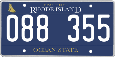 RI license plate 088355