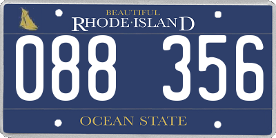 RI license plate 088356