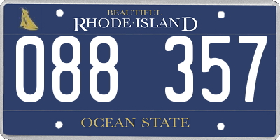 RI license plate 088357
