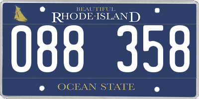 RI license plate 088358