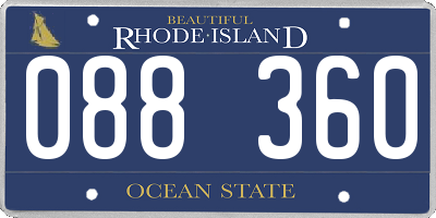 RI license plate 088360