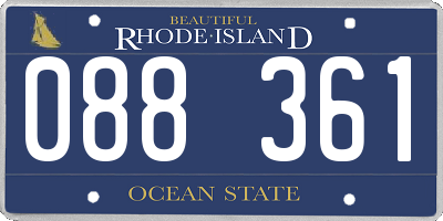 RI license plate 088361