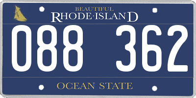 RI license plate 088362