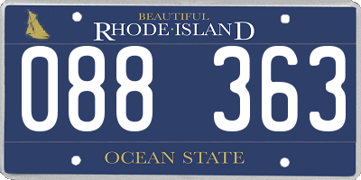 RI license plate 088363