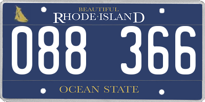 RI license plate 088366