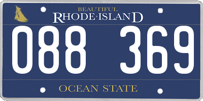 RI license plate 088369