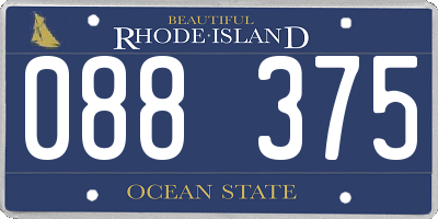 RI license plate 088375