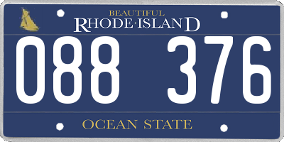 RI license plate 088376