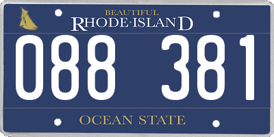 RI license plate 088381