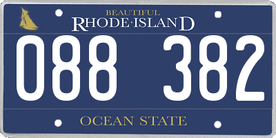 RI license plate 088382