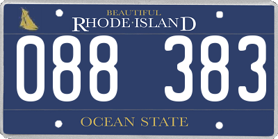 RI license plate 088383