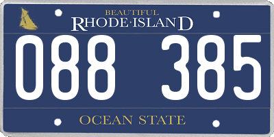 RI license plate 088385