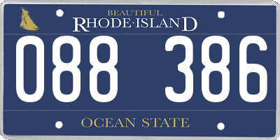 RI license plate 088386