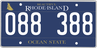 RI license plate 088388