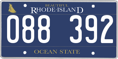 RI license plate 088392