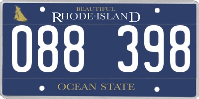 RI license plate 088398