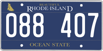 RI license plate 088407