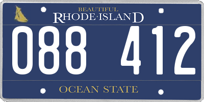 RI license plate 088412