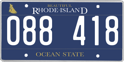 RI license plate 088418