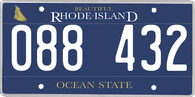 RI license plate 088432