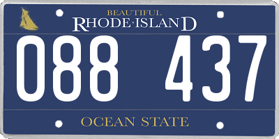 RI license plate 088437