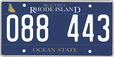 RI license plate 088443