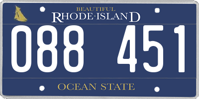 RI license plate 088451