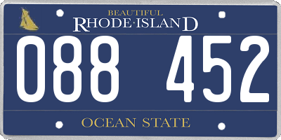 RI license plate 088452
