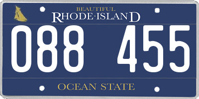 RI license plate 088455