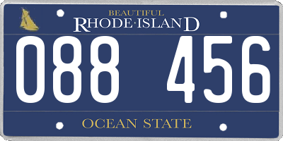 RI license plate 088456
