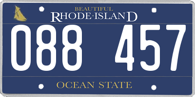 RI license plate 088457