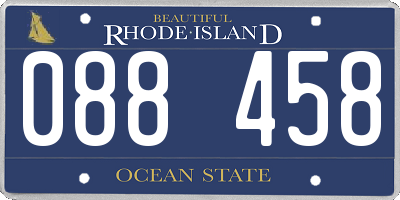 RI license plate 088458