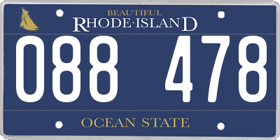 RI license plate 088478