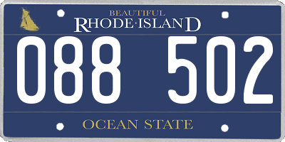 RI license plate 088502