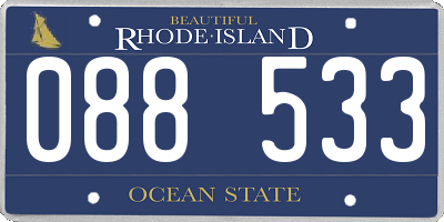 RI license plate 088533