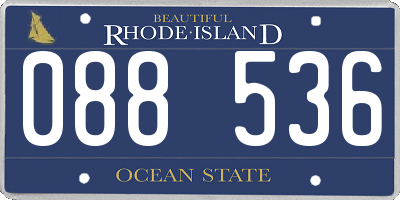 RI license plate 088536
