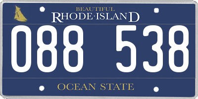RI license plate 088538