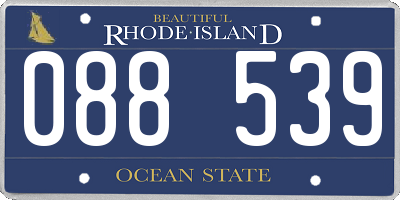RI license plate 088539