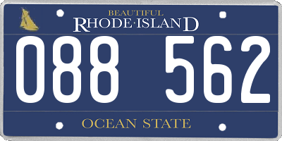 RI license plate 088562