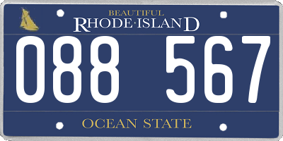 RI license plate 088567