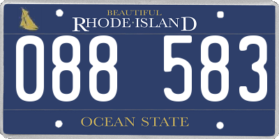 RI license plate 088583