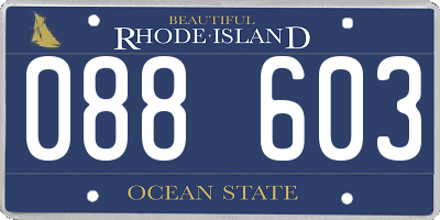 RI license plate 088603