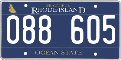 RI license plate 088605