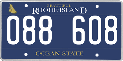 RI license plate 088608