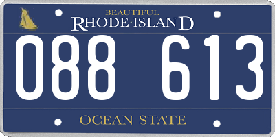 RI license plate 088613