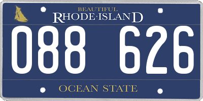 RI license plate 088626