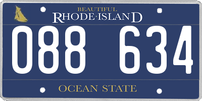 RI license plate 088634