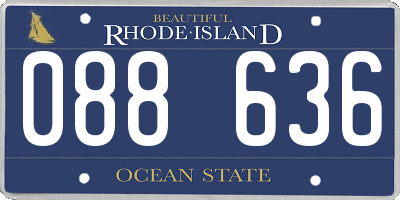 RI license plate 088636