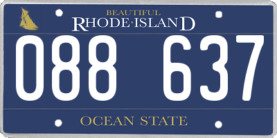 RI license plate 088637