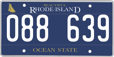 RI license plate 088639
